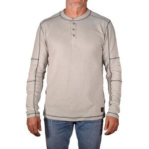 VTG 1946 Mens Beige Long Sleeve Henley Shirt M
